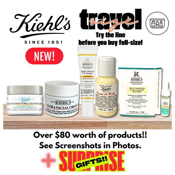 KIEHL'S SKINCARE Deluxe Travel Size Minis Collection NEW Mask Moisturizer & GIFT - Picture 1 of 11